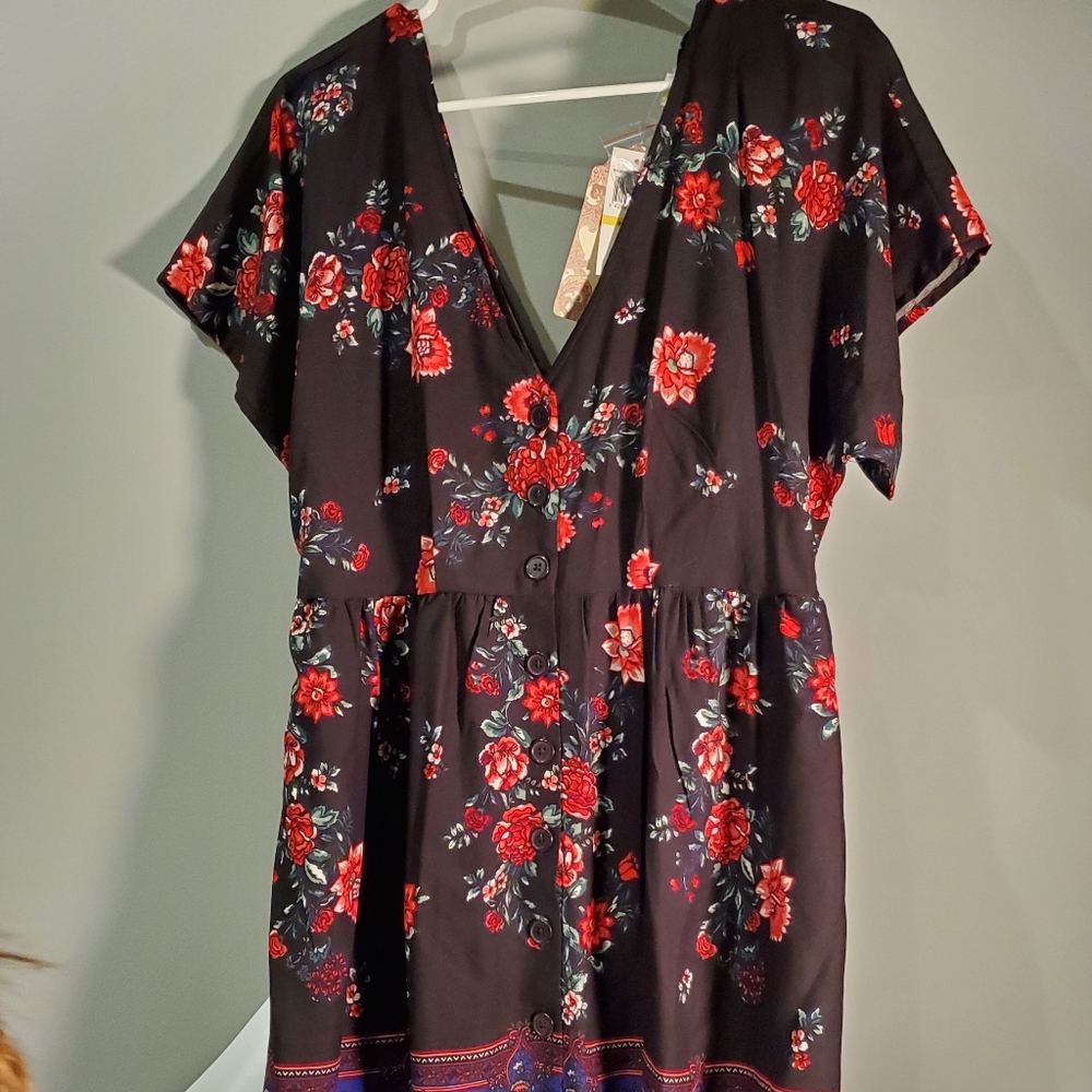 Black dress with buttons in the front